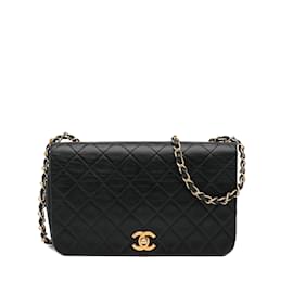 Chanel-Black Chanel CC Matelasse Lambskin Flap Crossbody-Black