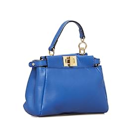 Fendi-Bolso satchel micro peekaboo Fendi azul-Azul