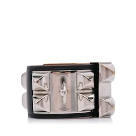 Hermès-Bracelet Hermès Collier de Chien Noir-Noir