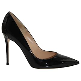 Gianvito Rossi-Gianvito Rossi Gianvito 105 Escarpins à bout pointu en cuir verni noir-Noir