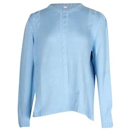 Miu Miu-Miu Miu Cable-Knit Sweater in Blue Cashmere-Blue