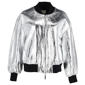 Khaite Cici Jacke aus metallischem Silberleder Silber Metallisch