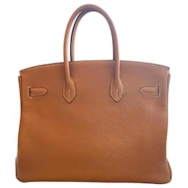 Hermès-HERMES BIRKIN 35 Tasche aus goldbraunem Togo-Leder-Golden