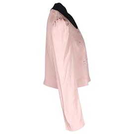 Miu Miu-Miu Miu Dog Motif Embellished Cropped Jacket in Pink Acetate-Pink