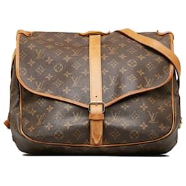 Louis Vuitton-Louis Vuitton Monogram Marron Saumur 35-Marron