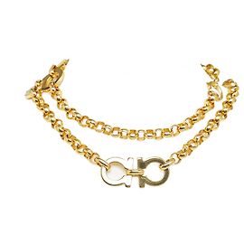 Salvatore Ferragamo Collana con pendente Gancini in oro Ferragamo D'oro