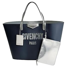 Givenchy-Givenchy Antigona Shopping bag in two-tone PVC-Blue