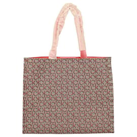 Calvin Klein-Calvin Klein Coral Gray Monogram Canvas Tote Bag Shoulder Handbag Shopper, New-Multiple colors