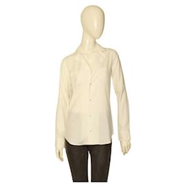 Dsquared2-Dsquared2 Nicht-gerade weiss 100% Hemd aus Baumwolle mit Kragen und Knopfleiste vorne. Top-Größe 40-Weiß