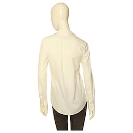 Dsquared2-Dsquared2 Nicht-gerade weiss 100% Hemd aus Baumwolle mit Kragen und Knopfleiste vorne. Top-Größe 40-Weiß