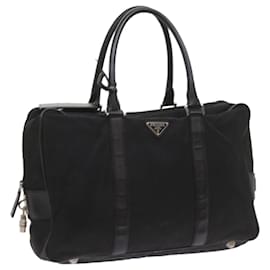 Prada-PRADA Hand Bag Nylon Black Auth bs10223-Black