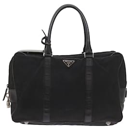 Prada-PRADA Hand Bag Nylon Black Auth bs10223-Black