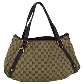 Gucci-GUCCI GG Lona Tote Bag Bege 130736 auth 60262-Bege