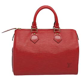Louis Vuitton-Louis Vuitton Epi Speedy 25 Bolsa de Mão Castelhano Vermelho M43017 LV Auth ki3801-Outro