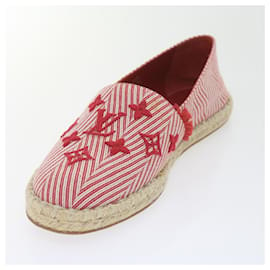 Louis Vuitton-Zapatos de alpargata con monograma LOUIS VUITTON Lona 37.5 Red LV Auth bs9907-Roja