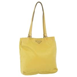 Prada-PRADA Tote Bag Nylon Yellow Auth 59456-Yellow