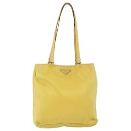 Prada-PRADA Tote Bag Nylon Yellow Auth 59456-Yellow