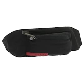 Prada-PRADA Sports Waist bag Nylon Black Auth ki3743-Black