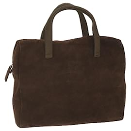 Prada-PRADA Hand Bag Suede Brown Auth bs10218-Brown