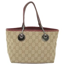 Gucci-GUCCI GG Canvas Hand Bag Beige 120844 auth 59322-Beige