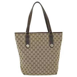Gucci-GUCCI GG Lona Tote Bag Bege 153009 auth 60155-Bege
