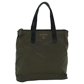 Prada-PRADA Bolso de Mano Nylon Marrón Auth 60251-Castaño