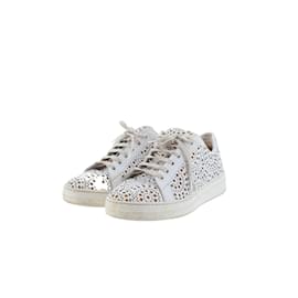 Alaïa-Leather sneakers-White