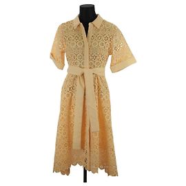Maje Robe en dentelle Jaune