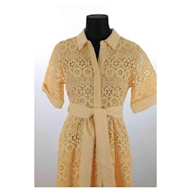 Maje-Dress with lace-Yellow