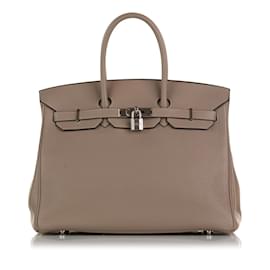 Hermès-HERMES Handbags Birkin 35-Grey