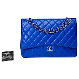 Chanel-Sac Chanel Timeless/Classic in Blue Leather - 101583-Blue