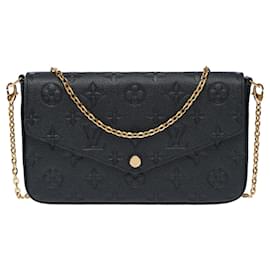 Louis Vuitton-LOUIS VUITTON Felicie Bag in Black Leather - 101572-Black
