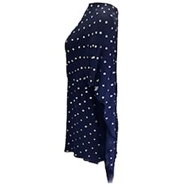 Autre Marque-Haney Vestido de seda asimétrico de una manga con adornos de cristal azul marino-Azul
