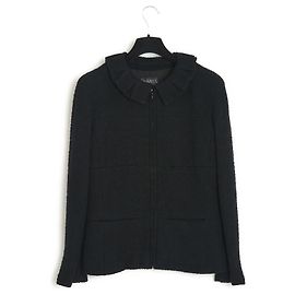 Chanel fr40 Jacket Set FW1997 Black Wool Bouclette Black