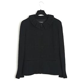 Chanel-fr40 Jacket Set FW1997 Black Wool Bouclette-Black