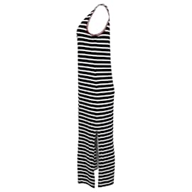 Tommy Hilfiger-Tommy Hilfiger Womens Breton Stripe Sleeveless Maxi Dress in Black Viscose-Black