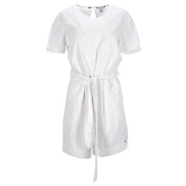 Tommy Hilfiger Mono corto con bordado inglés para mujer en algodón blanco Blanco