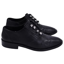 Balenciaga Stud Embellished Oxfords in Black Leather Black