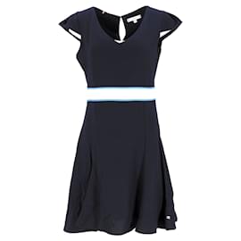 Tommy Hilfiger-Tommy Hilfiger Womens Short Sleeve Skater Dress in Navy Blue Polyester-Navy blue