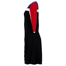 Tommy Hilfiger-Tommy Hilfiger Womens Colour Blocked Fit And Flare Dress in Navy Blue Viscose-Navy blue