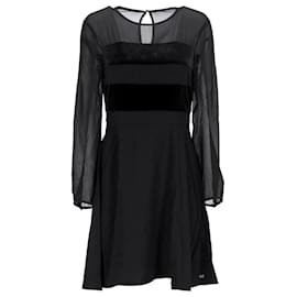 Tommy Hilfiger-Womens Texture Stripe Skater Dress-Black