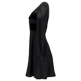Tommy Hilfiger-Vestido feminino com listras e textura-Preto