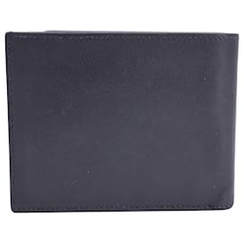 Hermès-Hermès Macassar Swift Citizen Twill Compact Wallet in Black Leather-Black