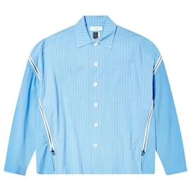 Autre Marque-Striped zipper shirt-Blue