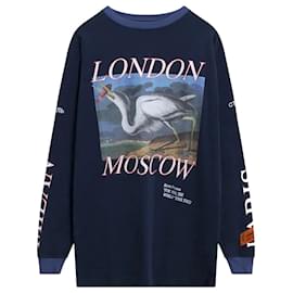 Heron Preston-Tour mondiale a maniche lunghe-Blu