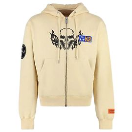 Heron Preston Capuz Zip Up Flaming Skul Branco