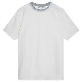 Acne T-Shirt mit Logo-Ausschnitt Weiß