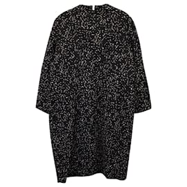 Oscar de la Renta-Oscar De La Renta Dotted Dress in Black Polyamide Wool-Black