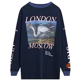 Heron Preston-Tour mondiale a maniche lunghe-Blu