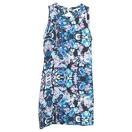 Mini-robe fleurie sans manches Maje en coton bleu Bleu